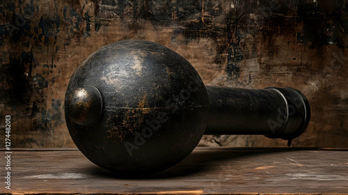 Obraz na płótnie Cannonball: A heavy, spherical cast iron projectile once used in artillery for damage during battles and sieges w salonie