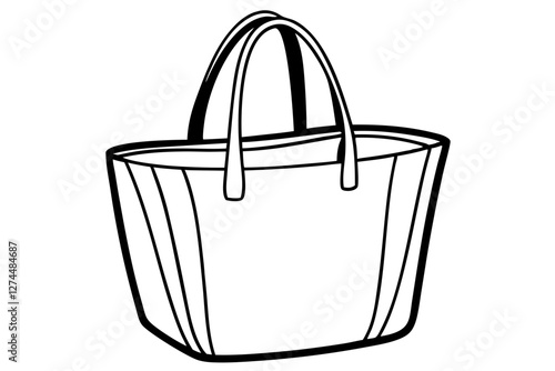 Large Size Minimalist Tote Bag Vector Art