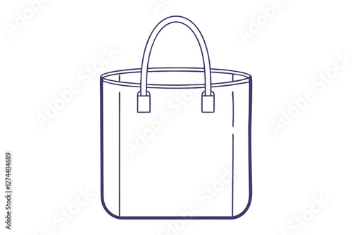 Large Size Minimalist Tote Bag Vector Art