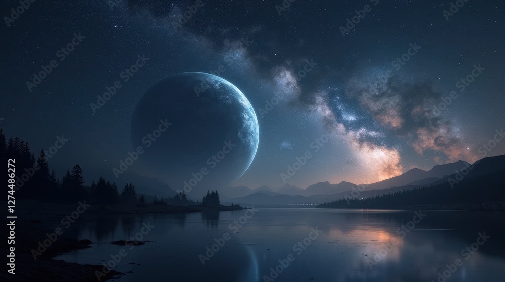 Naklejka premium Distant Planet's Stunning Vista