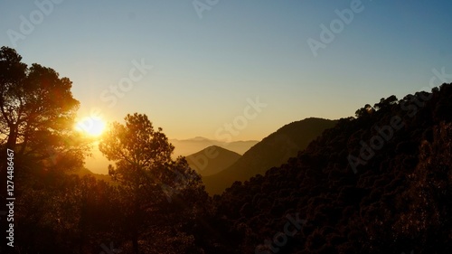 Wallpaper Mural Walking in winter mountains of Sierra Espuña, Murcia, Spain, golden hour Torontodigital.ca
