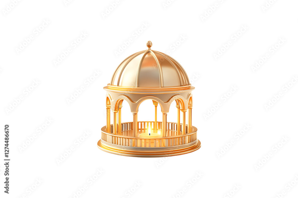 Obraz premium Golden Gazebo Candlelight Peaceful Serenity Tranquil Glow