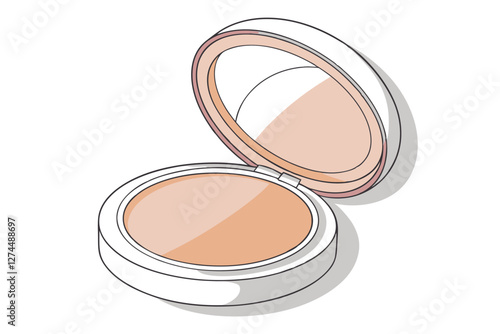Beauty Compact Powder Case with Round Mirror