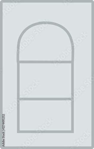 Door with round trim molding