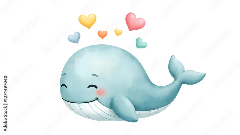 Obraz premium Whale's love bubble