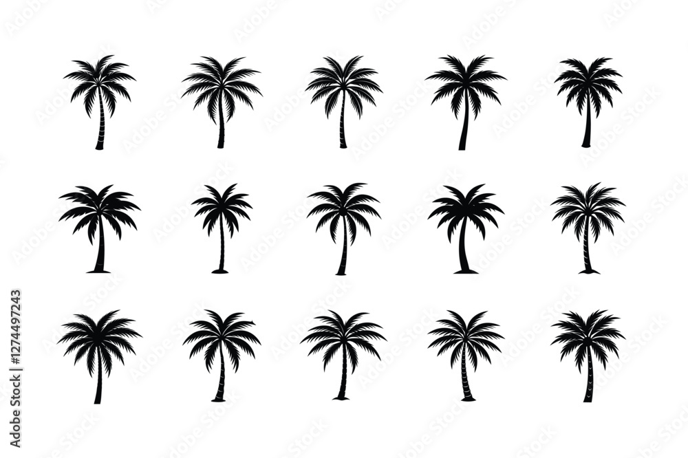 Palm tree silhouette vector Bundle Palm tree silhouette vector Bundle