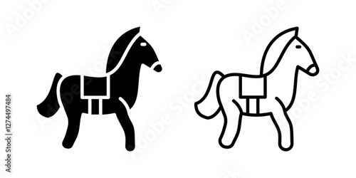 Horse icon. Equestrian animal and stallion sign. Riding and farm symbol. Domestic mammal pictogram. Wildlife illustration. Countryside ranch concept.