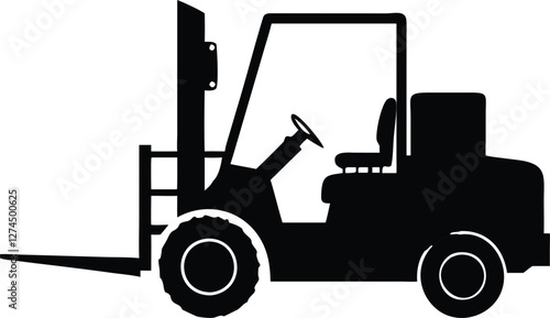 Forklift vector silhouette illustration (28).eps