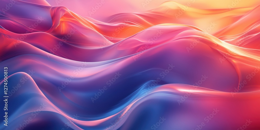 Fototapeta premium Colorful fluid wave motion with soft gradient lighting, representing energy, creativity