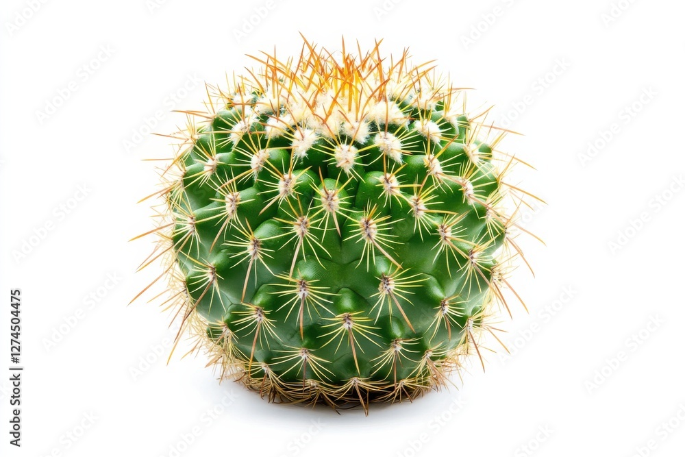 A vibrant green cactus showcasing intricate spines against a clean white background isolated on transparent background A vibrant green cactus showcasing intricate spines against a clean white background isolated on transparent background