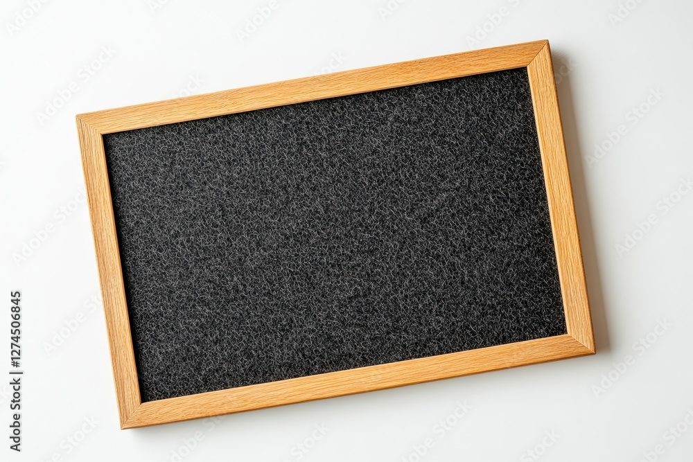A white wood background featuring an unmarked black letterboard A white wood background featuring an unmarked black letterboard