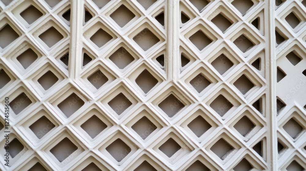 Intricate geometric wall pattern featuring diamond shapes in neutral tones with a textured surface, ideal for architectural and design themes Intricate geometric wall pattern featuring diamond shapes in neutral tones with a textured surface, ideal for architectural and design themes