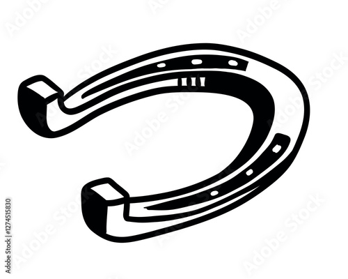 Hand drawn horseshoe icon