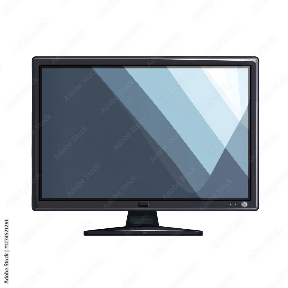 Modern television on stand reflecting bright light Modern television on stand reflecting bright light