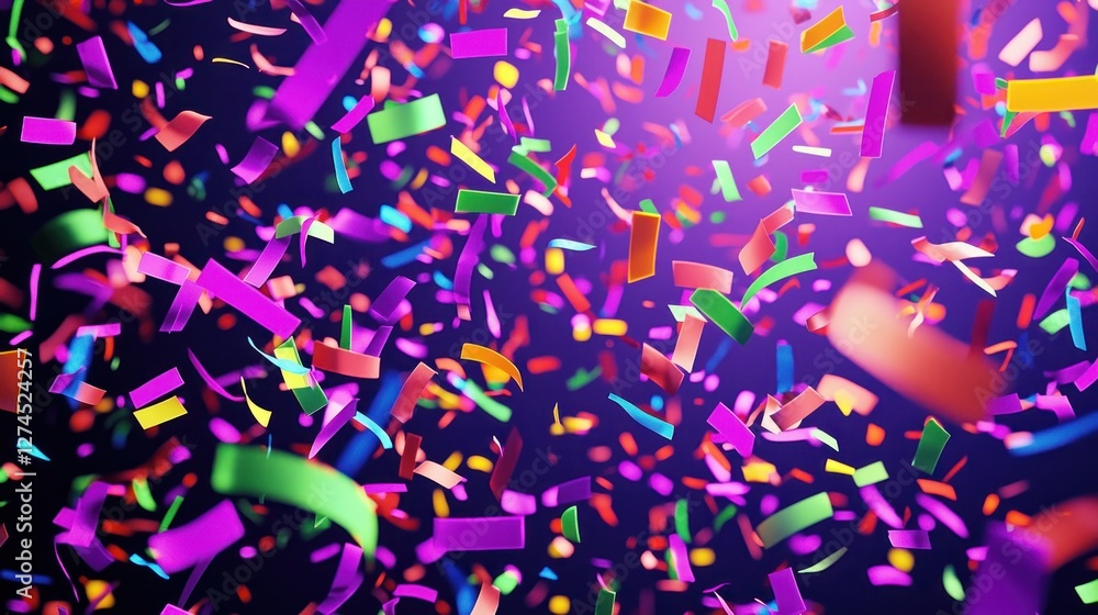 Obraz premium Vibrant Celebration: A Burst of Colorful Confetti