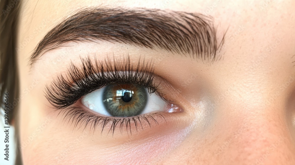 Perfectly shaped eyebrows and long curled eyelashes in high detail Perfectly shaped eyebrows and long curled eyelashes in high detail
