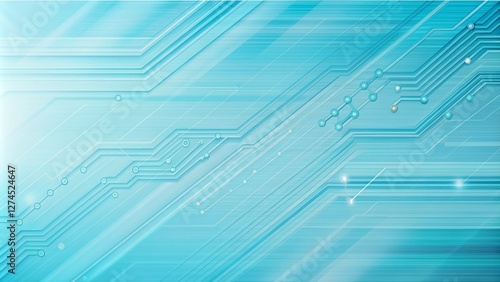 Obraz na płótnie Sky blue electronic circuit board technology innovative background concept w salonie