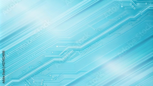 Obraz na płótnie Sky blue electronic circuit board technology innovative background concept w salonie