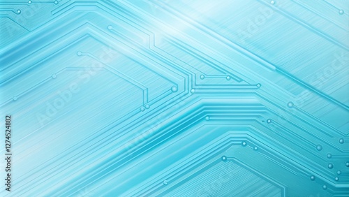 Obraz na płótnie Sky blue electronic circuit board technology innovative background concept w salonie