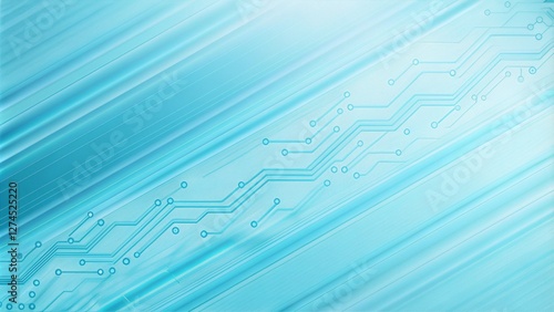Obraz na płótnie Sky blue electronic circuit board technology innovative background concept w salonie