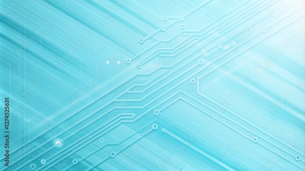 Sky blue electronic circuit board technology innovative background concept