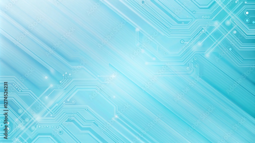 Sky blue electronic circuit board technology innovative background concept