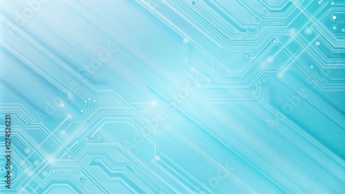 Obraz na płótnie Sky blue electronic circuit board technology innovative background concept w salonie