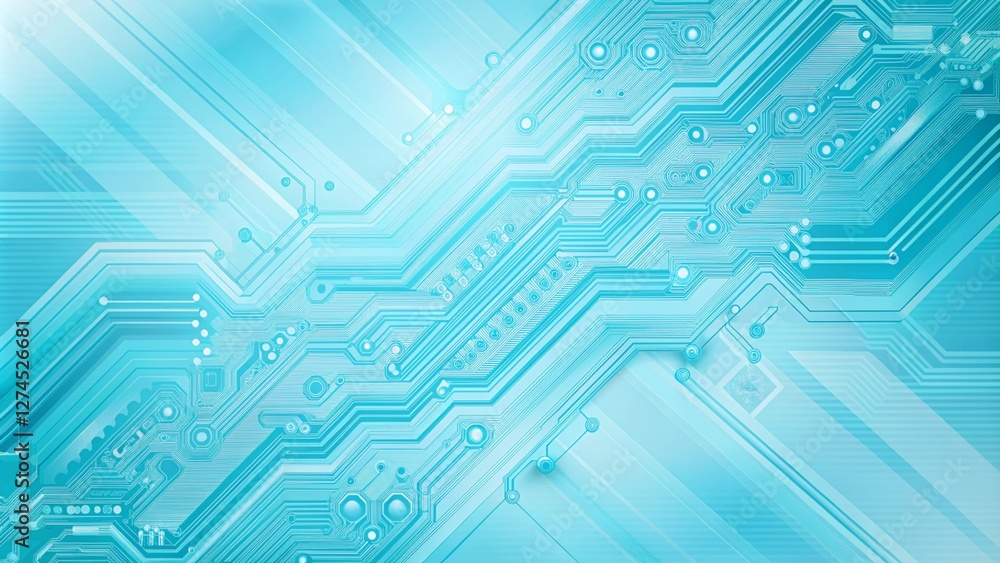 Sky blue electronic circuit board technology innovative background concept