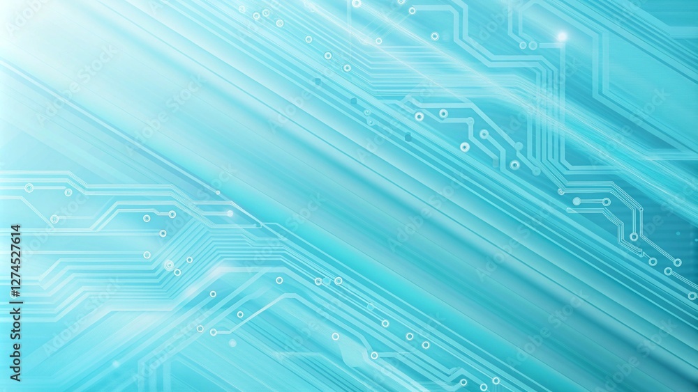 Sky blue electronic circuit board technology innovative background concept