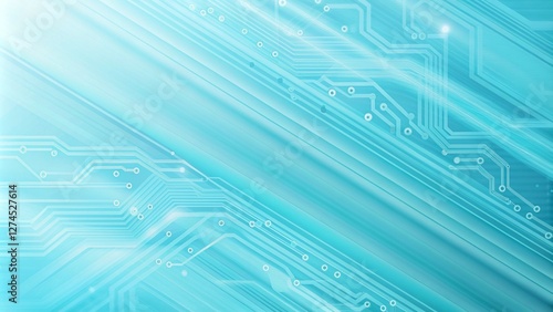 Obraz na płótnie Sky blue electronic circuit board technology innovative background concept w salonie