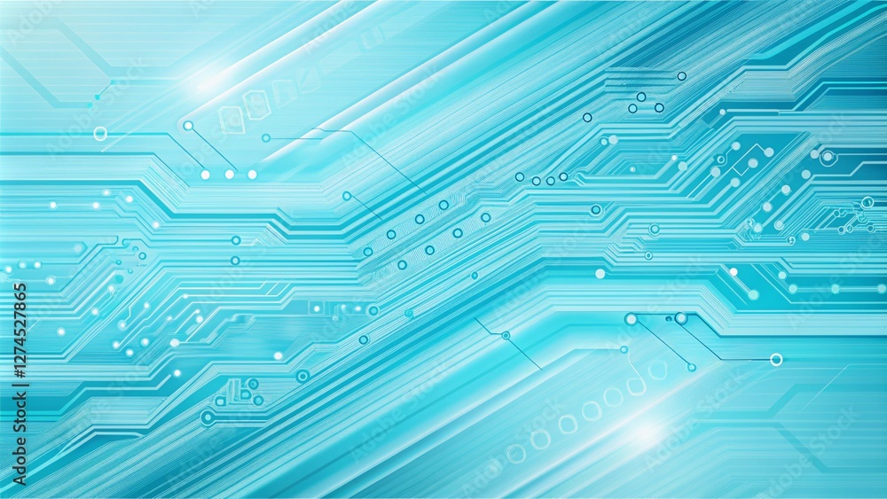 Sky blue electronic circuit board technology innovative background concept