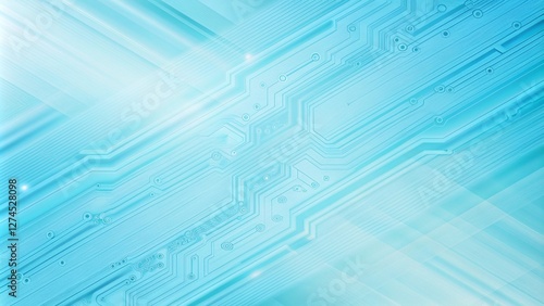 Obraz na płótnie Sky blue electronic circuit board technology innovative background concept w salonie