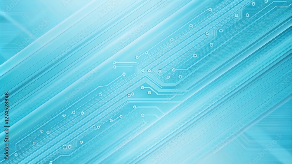 Sky blue electronic circuit board technology innovative background concept