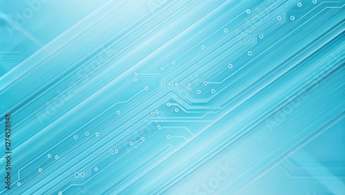 Obraz na płótnie Sky blue electronic circuit board technology innovative background concept w salonie
