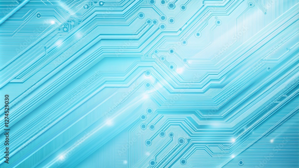 Sky blue electronic circuit board technology innovative background concept