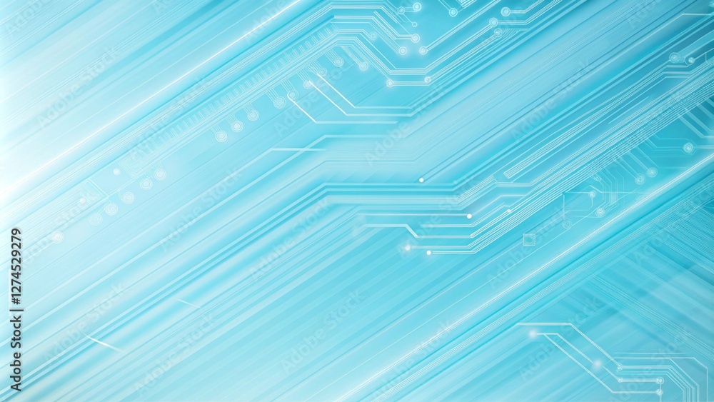 Sky blue electronic circuit board technology innovative background concept