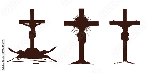 Jesus christ crossjesus christ, cross, black, vector, silhouette, image, good, friday, and Easter, Religion, Symbol, Christianity, elements, Crucifix