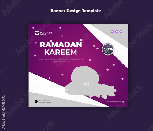 Ramadan kareem food banner design template