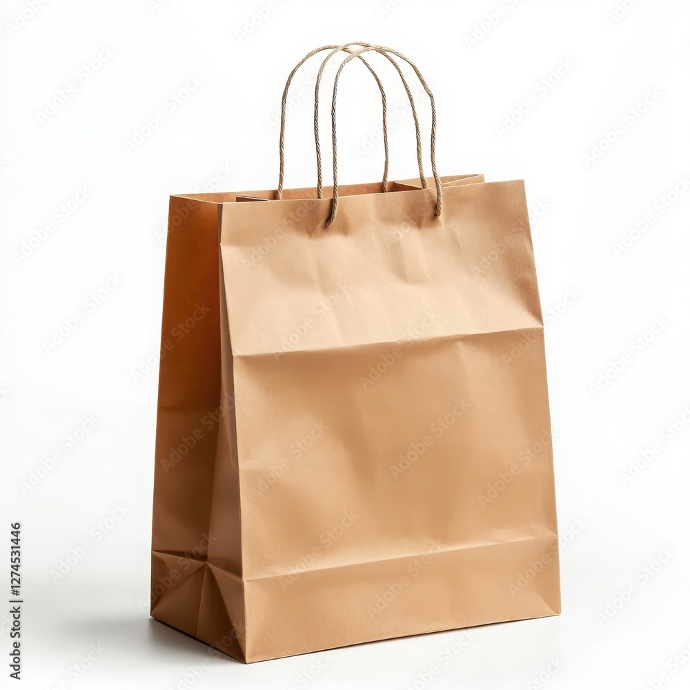 A brown paper bag with twisted handles A brown paper bag with twisted handles