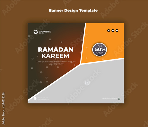 Ramadan kareem food banner design template