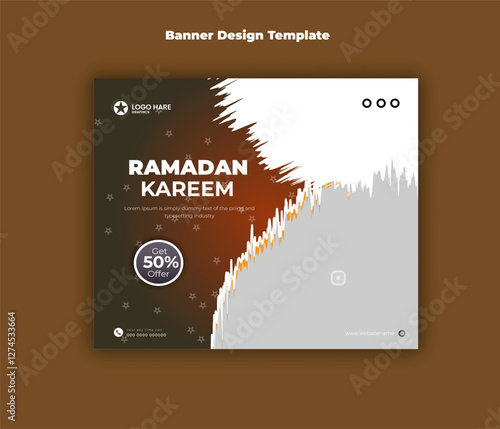 Ramadan kareem food banner design template