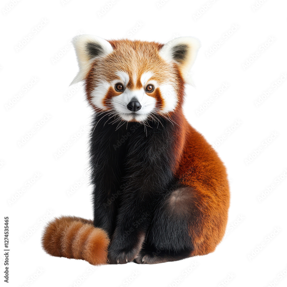 Obraz premium Red panda groomed on Transparent background in serene setting
