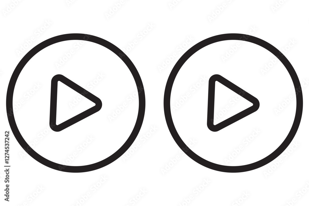 Play Icon set. Play button vector icon Play Icon set. Play button vector icon