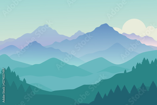 mountain landscape with clouds