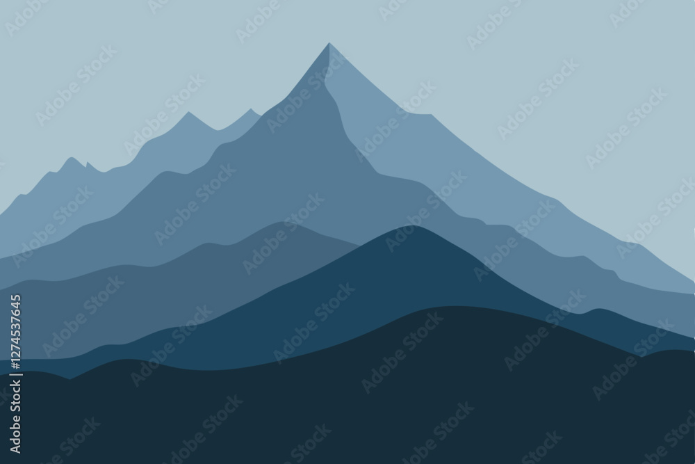 Naklejka premium mountain landscape vector illustration