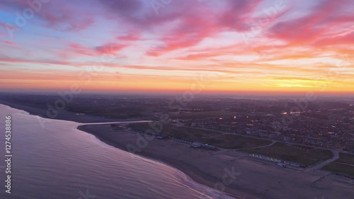 sunset over the city