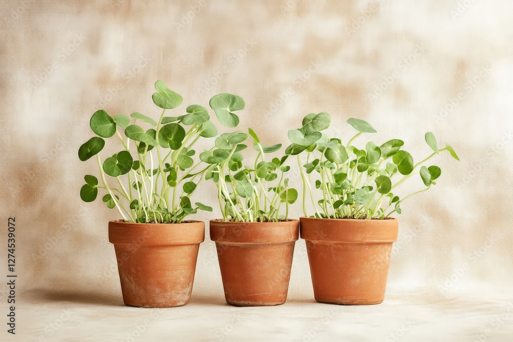 Fresh Cucumber Sprouts in Terracotta Fresh Cucumber Sprouts in Terracotta