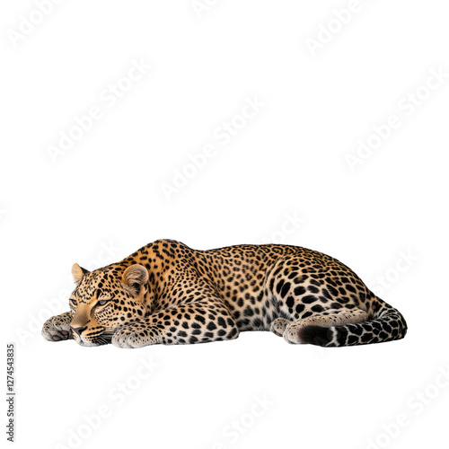 Stunning studio shot solitary leopard displaying elegance and power