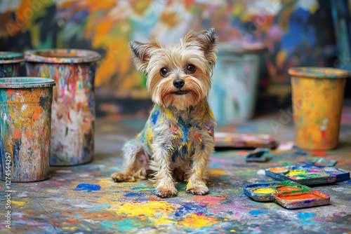 Wallpaper Mural A tiny dog played with paint cans, creating a huge mess and causing chaos, making it better to hire a professional painter Torontodigital.ca