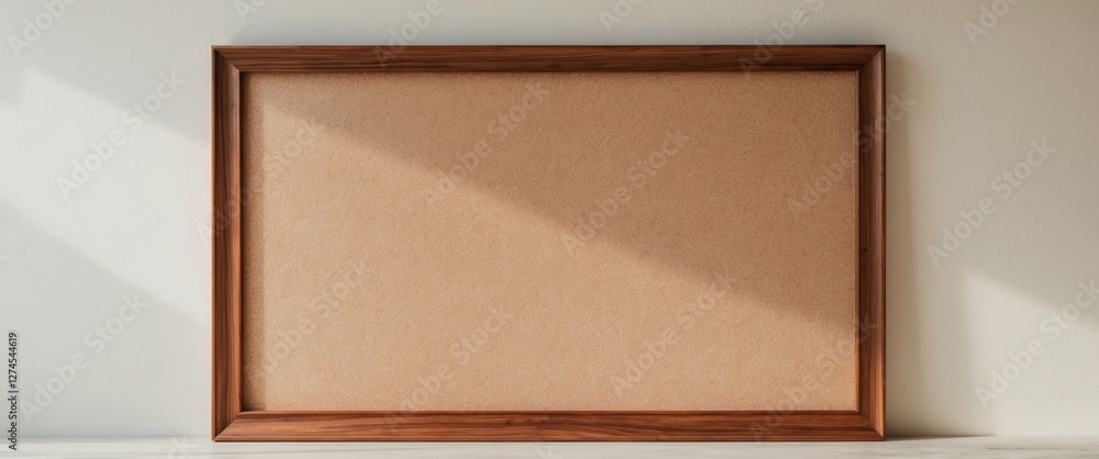 Fototapeta premium Simple Cork Bulletin Board Framed with a Beautiful Wooden Frame.